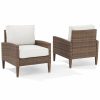 Seating Crosley | Crosley Capella 2Pc Outdoor Wicker Chair Set Home Seating