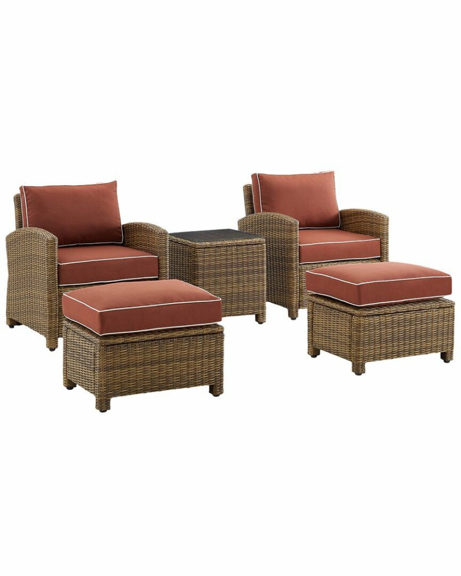 Seating Crosley | Crosley Bradenton 5Pc Outdoor Wicker Chair Set Home Seating