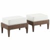 Seating Crosley | Crosley Capella 2Pc Outdoor Wicker Ottoman Set Home Seating