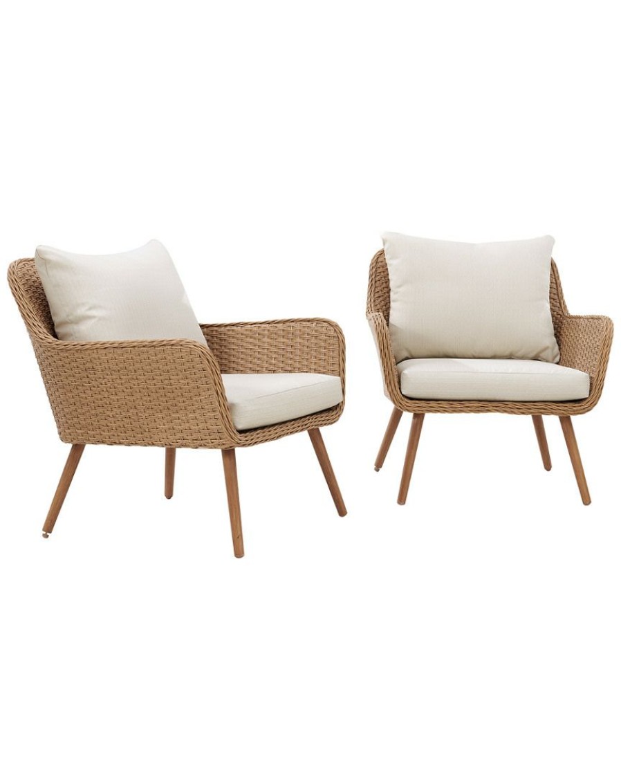 Seating Crosley | Crosley Landon 2Pc Outdoor Wicker Chair Set Home Seating