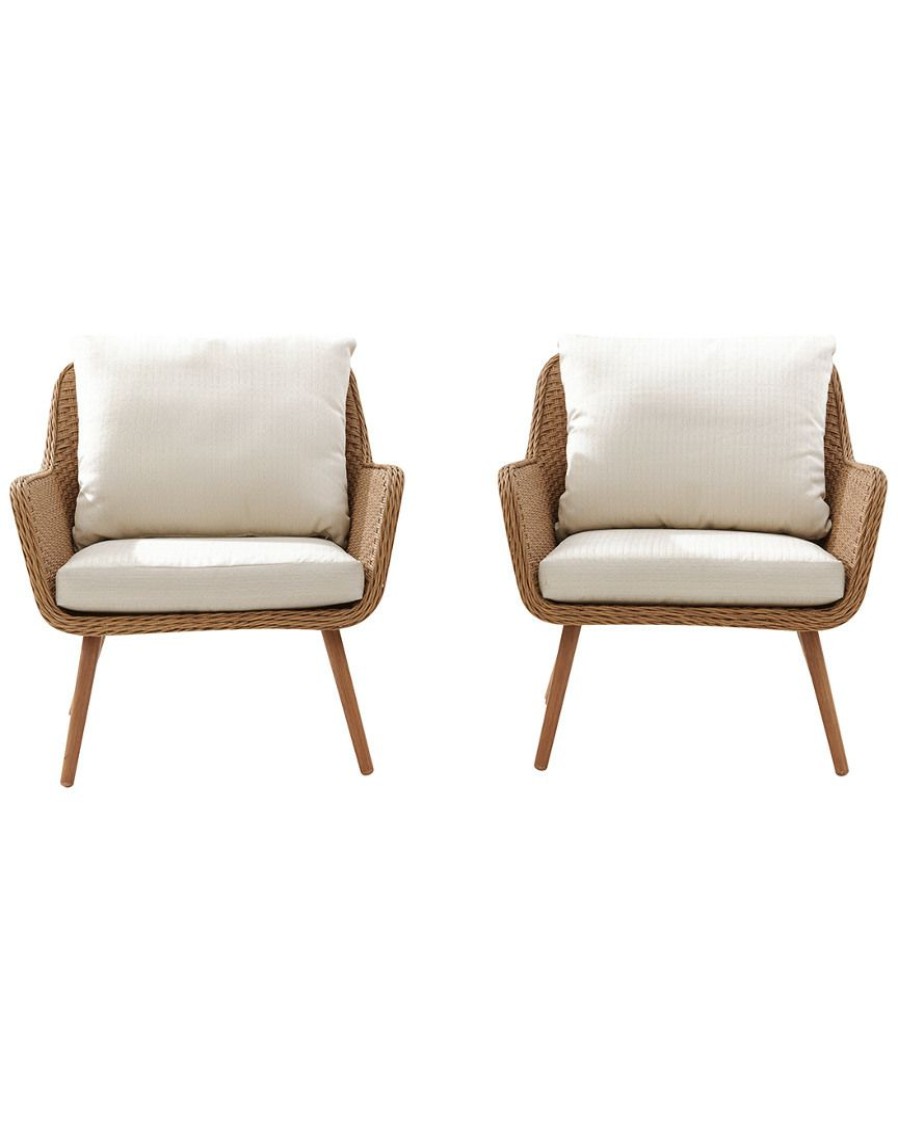 Seating Crosley | Crosley Landon 2Pc Outdoor Wicker Chair Set Home Seating