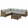 Seating Crosley | Crosley Bradenton 5Pc Outdoor Wicker Sectional Set Home Seating