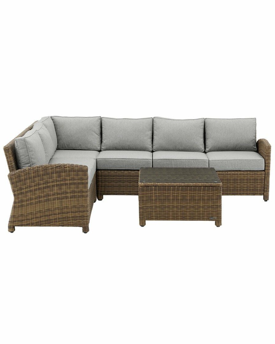 Seating Crosley | Crosley Bradenton 5Pc Outdoor Wicker Sectional Set Home Seating