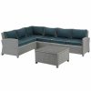 Seating Crosley | Crosley Bradenton 5Pc Outdoor Wicker Sectional Set Home Seating