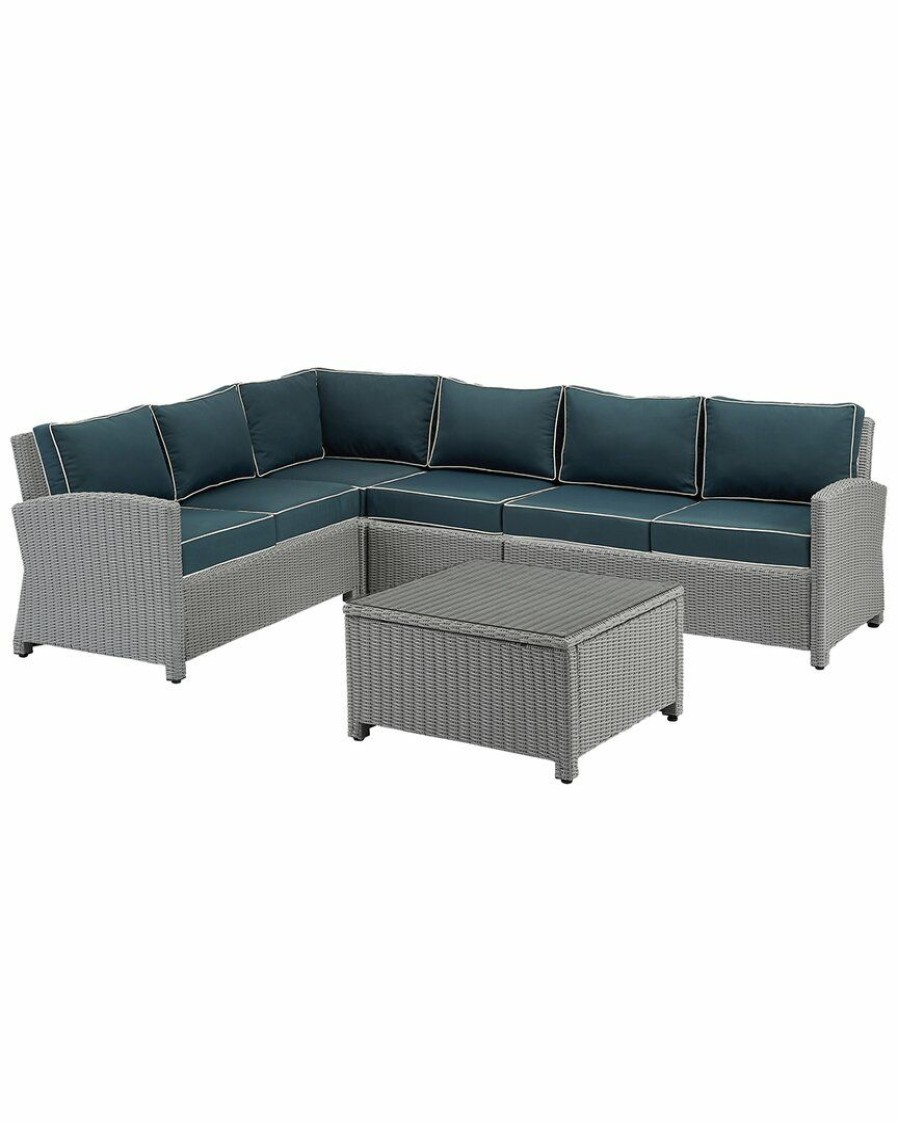 Seating Crosley | Crosley Bradenton 5Pc Outdoor Wicker Sectional Set Home Seating