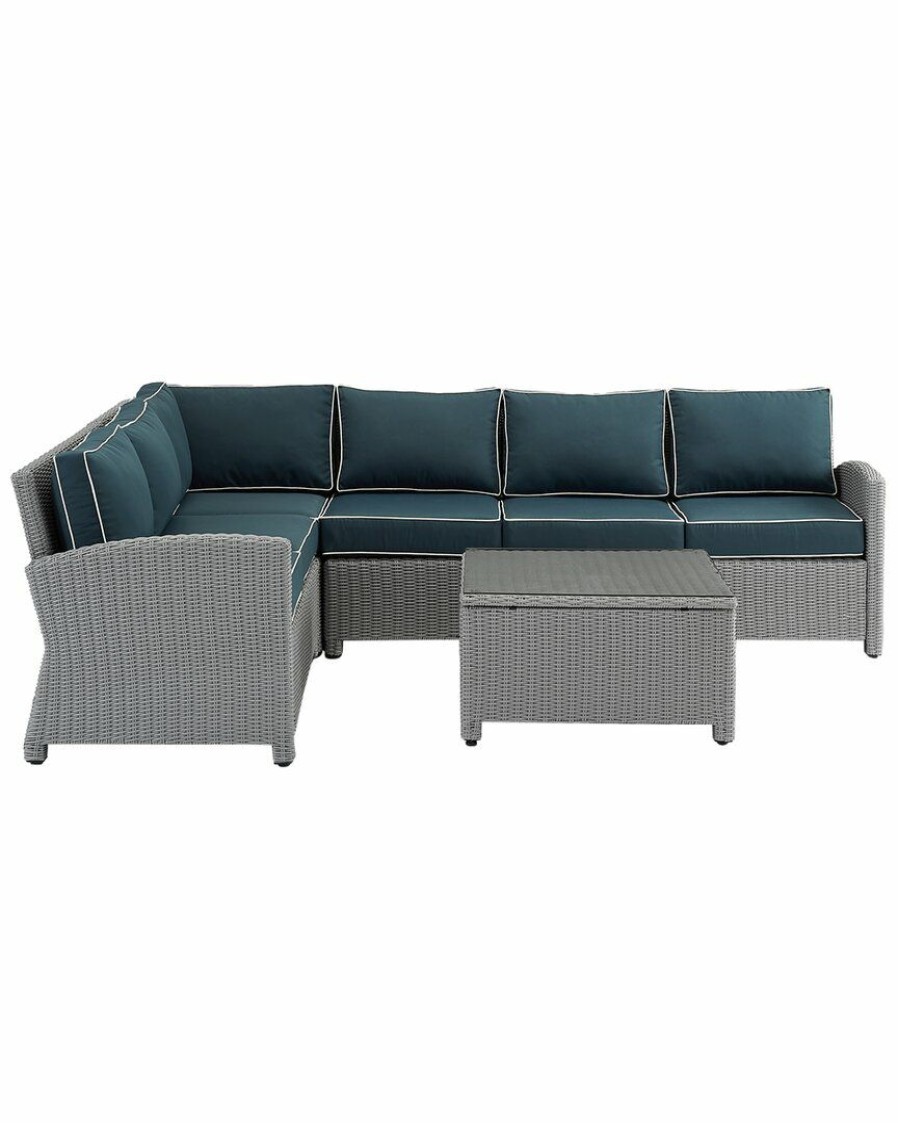 Seating Crosley | Crosley Bradenton 5Pc Outdoor Wicker Sectional Set Home Seating