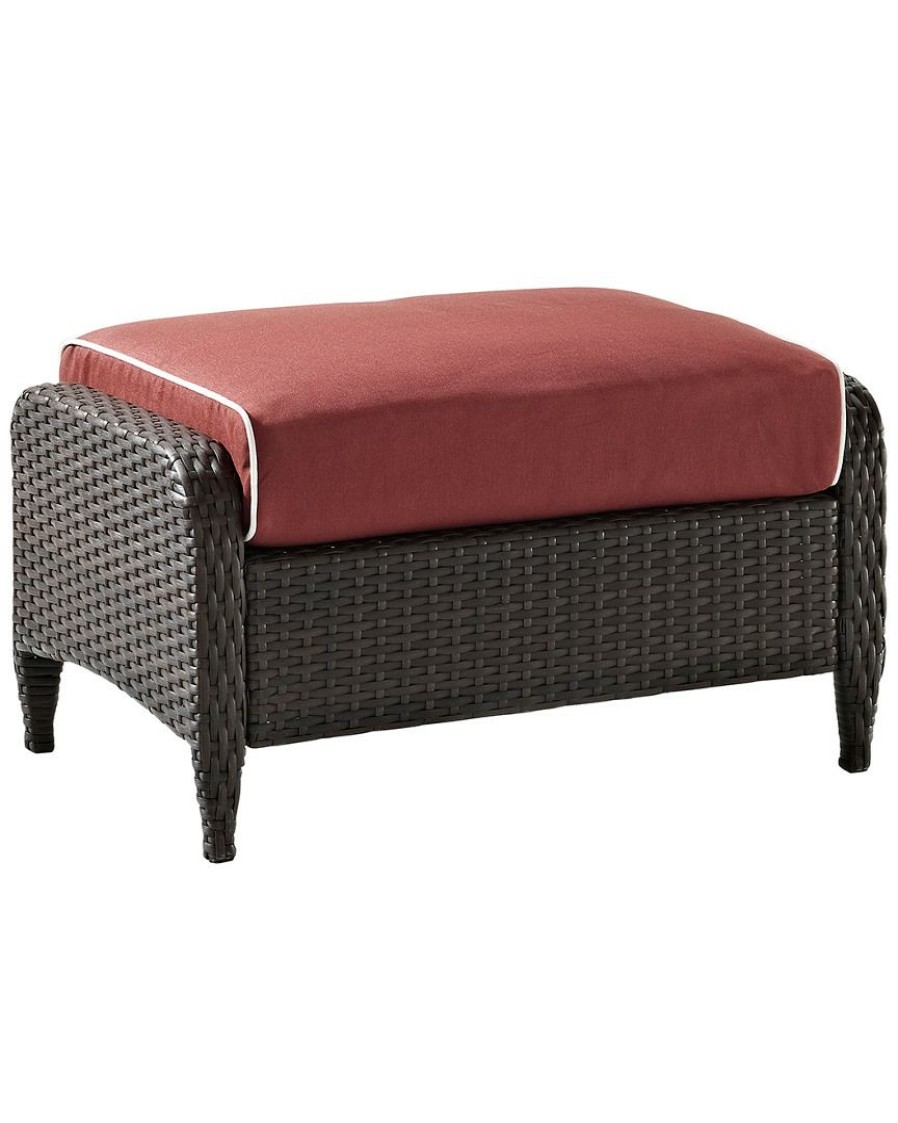 Seating Crosley | Crosley Kiawah Outdoor Wicker Ottoman Home Seating