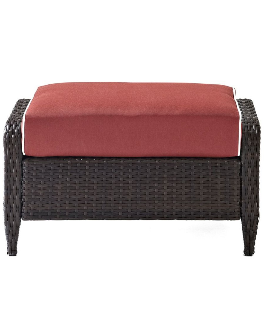 Seating Crosley | Crosley Kiawah Outdoor Wicker Ottoman Home Seating