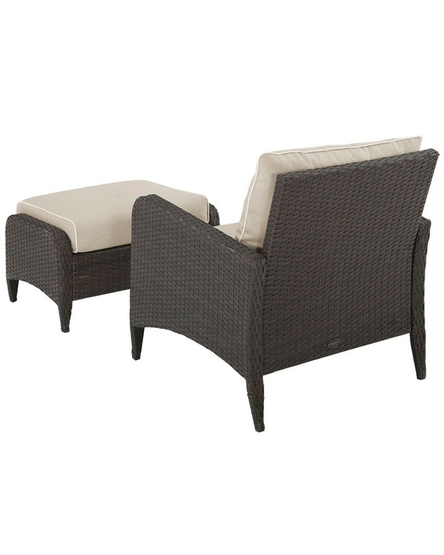 Seating Crosley | Crosley Kiawah 2Pc Outdoor Wicker Chair Set Home Seating