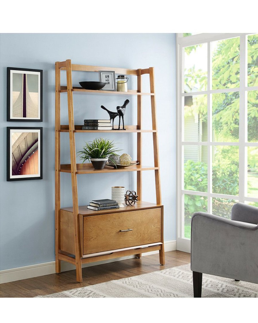 Bookcases & Shelving Crosley | Crosley Landon Large Etagere Home Bookcases & Shelving