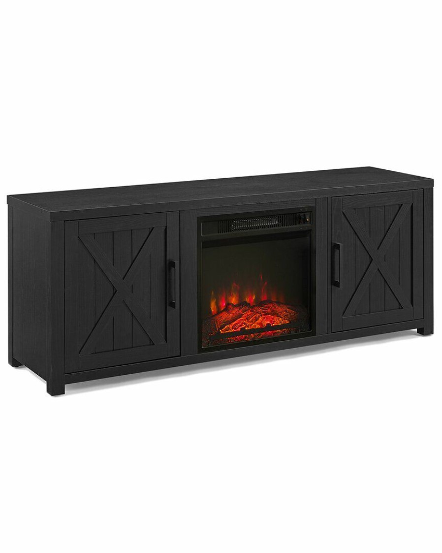 Tv Stands & Consoles Crosley | Crosley Furniture Gordon 58In Low-Profile Tv Stand W/Fireplace Home Tv Stands & Consoles