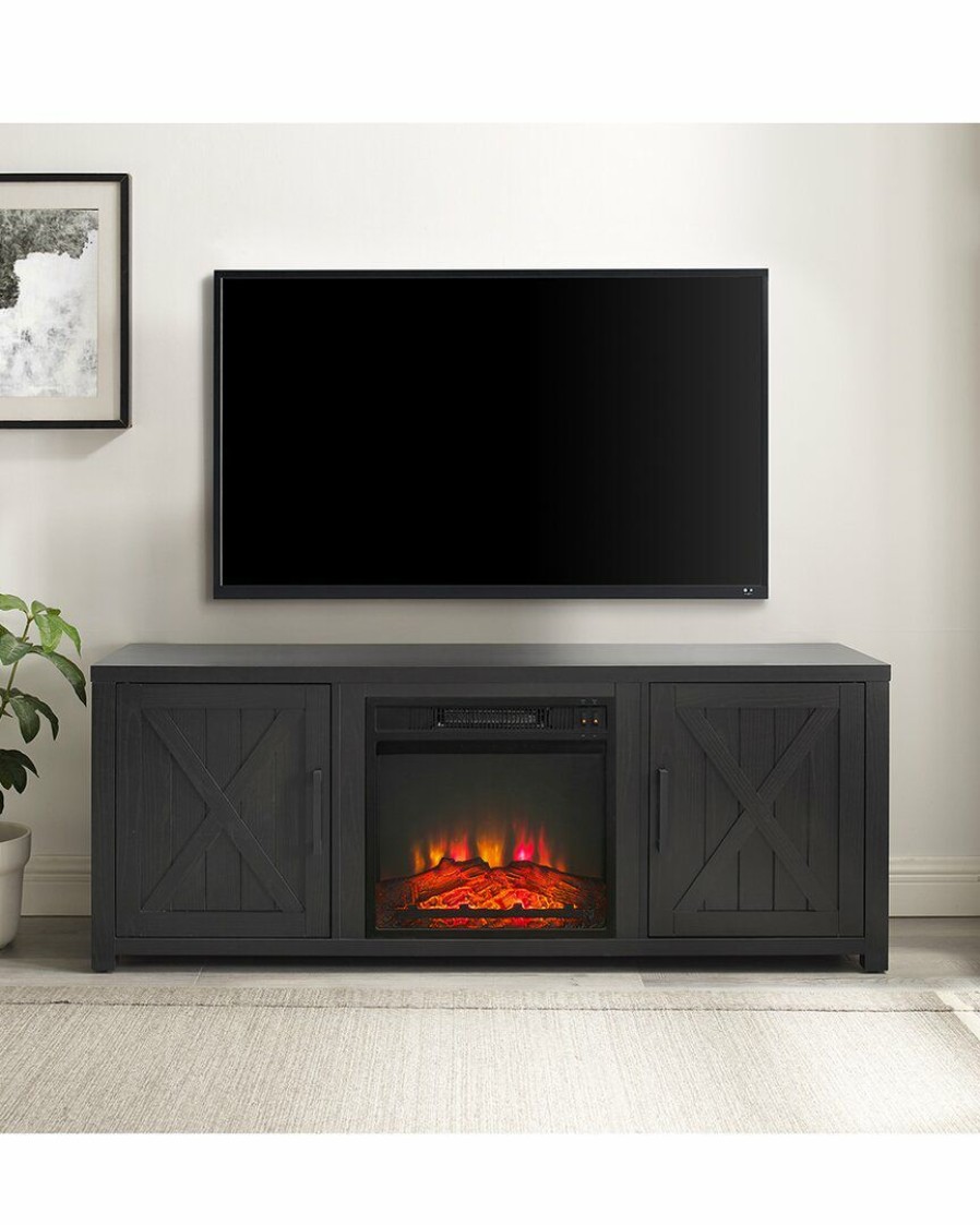 Tv Stands & Consoles Crosley | Crosley Furniture Gordon 58In Low-Profile Tv Stand W/Fireplace Home Tv Stands & Consoles