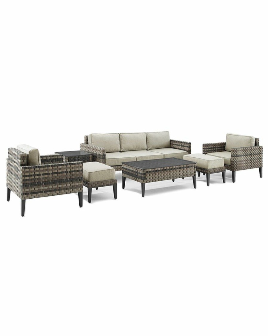 Seating Crosley | Crosley Furniture Prescott 7Pc Outdoor Wicker Sofa Set Home Seating