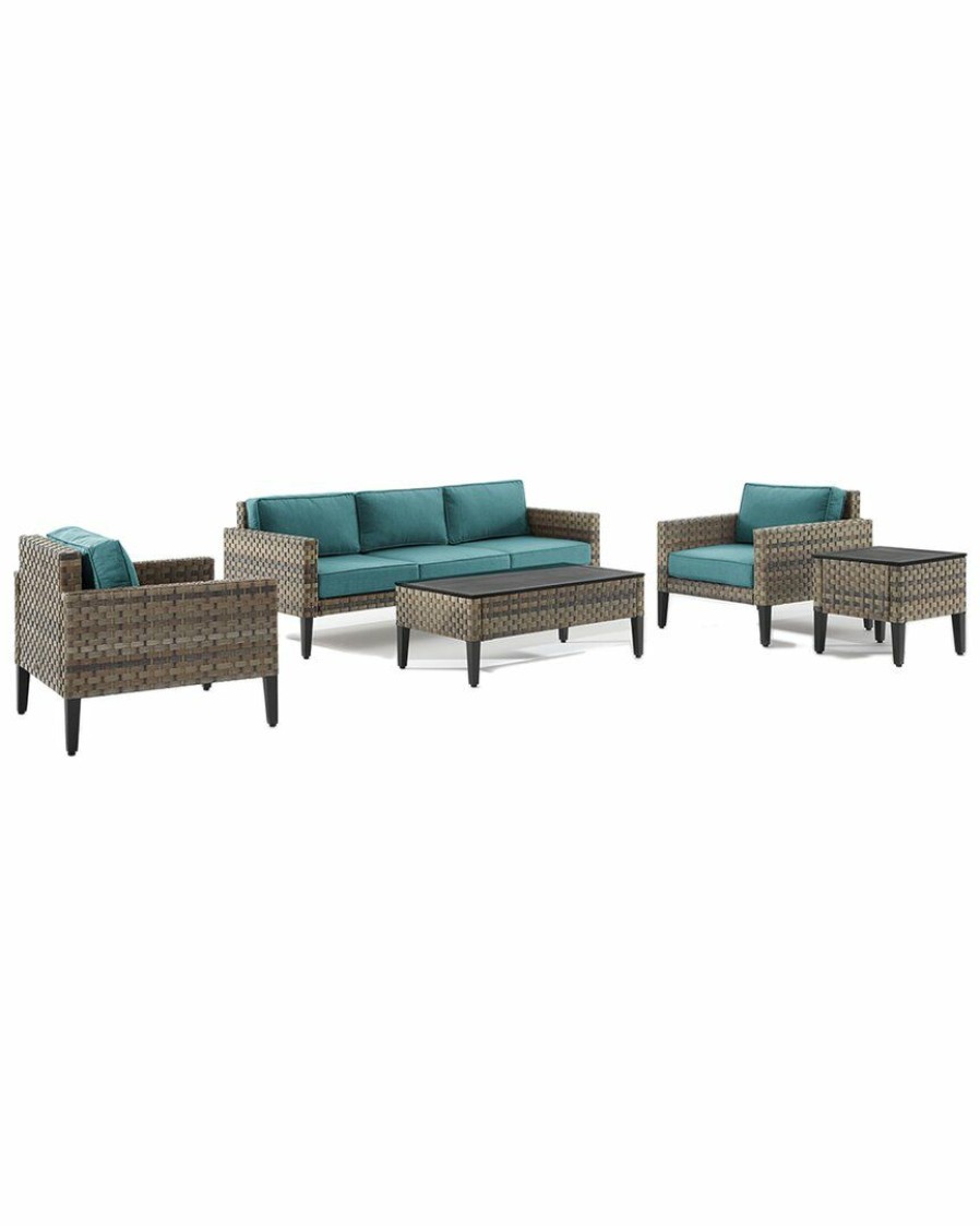 Seating Crosley | Crosley Furniture Prescott 5Pc Outdoor Wicker Sofa Set Home Seating