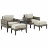 Seating Crosley | Crosley Furniture Prescott 5Pc Outdoor Wicker Armchair Set Home Seating