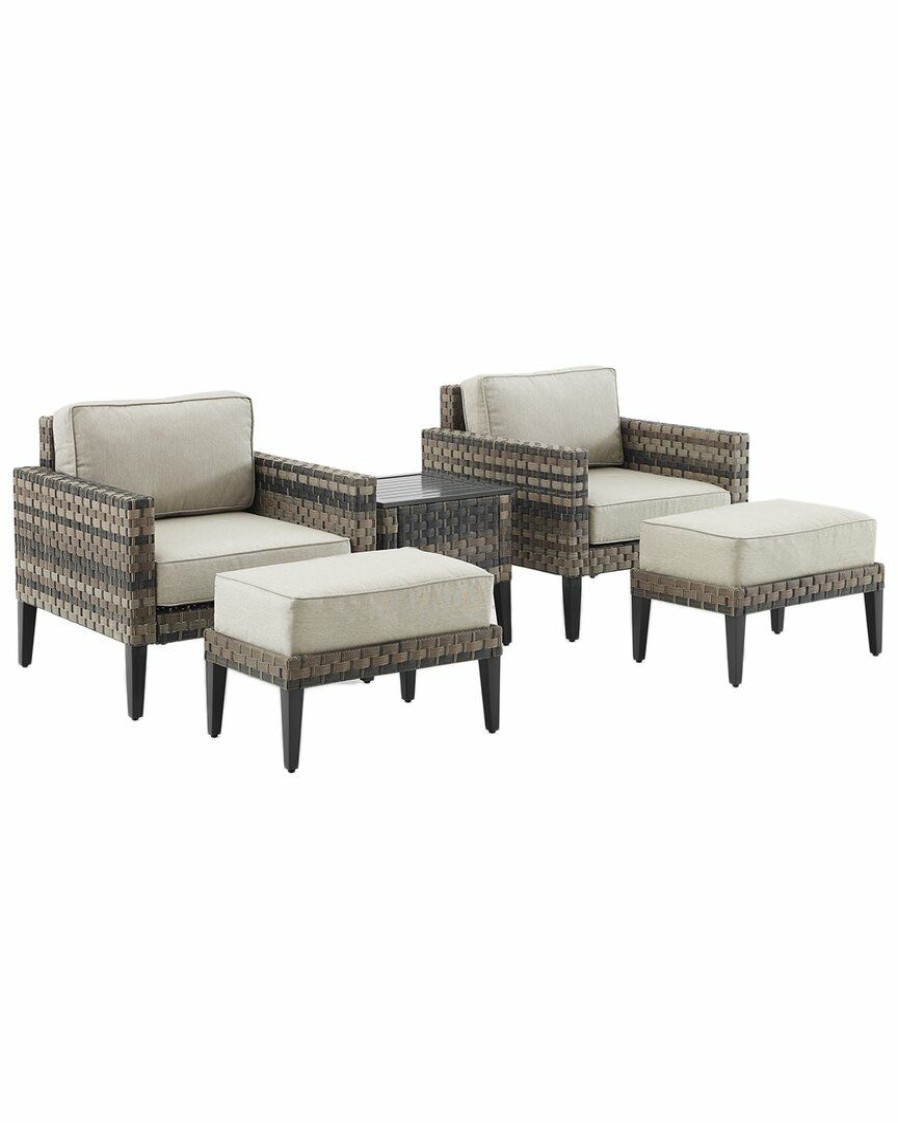 Seating Crosley | Crosley Furniture Prescott 5Pc Outdoor Wicker Armchair Set Home Seating