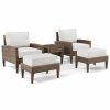 Seating Crosley | Crosley Capella 5Pc Outdoor Wicker Chair Set Home Seating