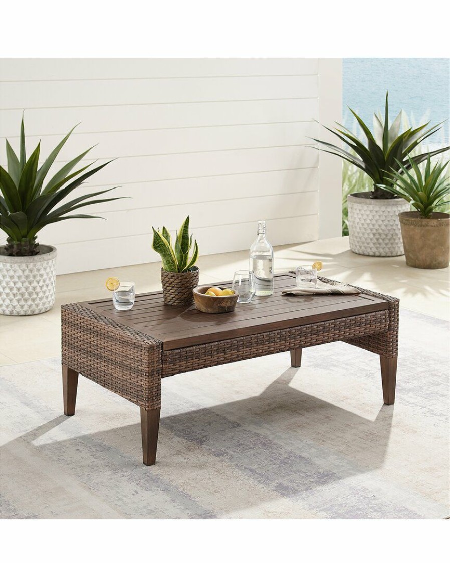 Seating Crosley | Crosley Capella Outdoor Wicker Coffee Table Home Seating