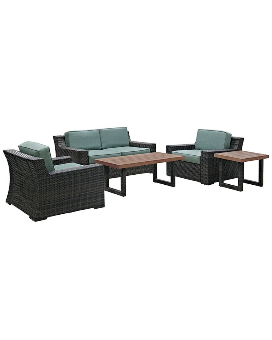 Seating Crosley | Crosley Beaufort 5Pc Outdoor Wicker Conversation Set Home Seating