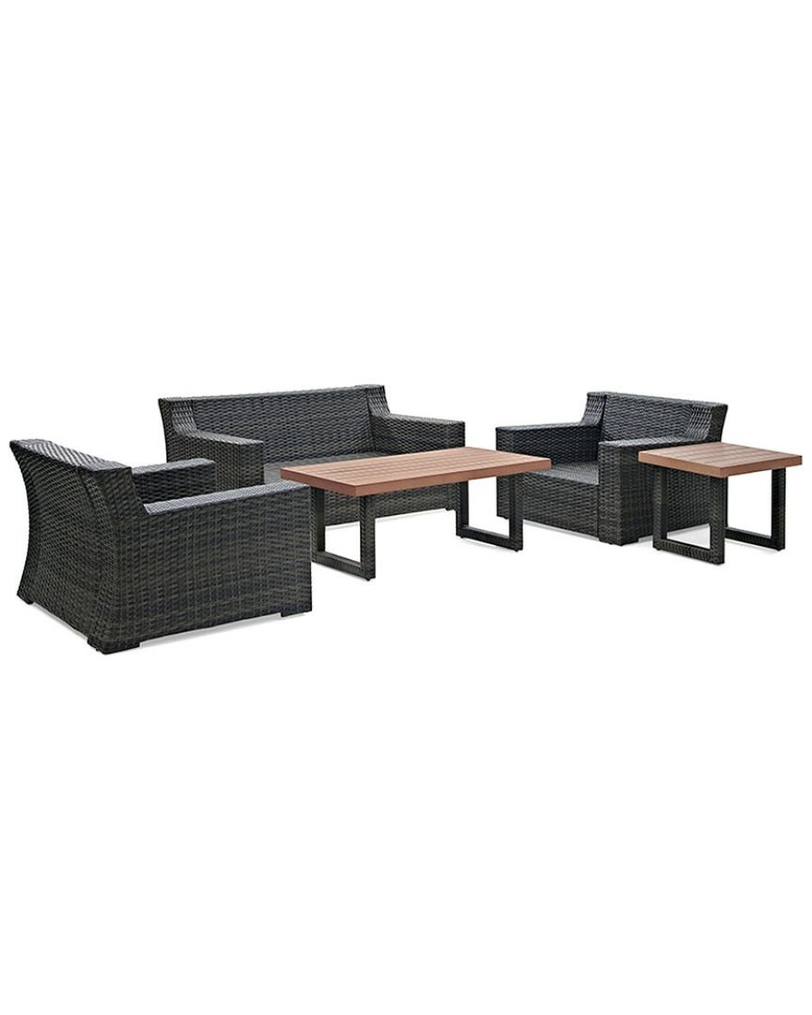 Seating Crosley | Crosley Beaufort 5Pc Outdoor Wicker Conversation Set Home Seating