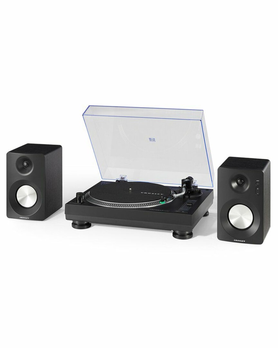 Smart Home Devices Crosley | Crosley Radio Black Kt100Bt Turntable And Speaker Kit Home Smart Home Devices