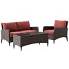 Seating Crosley | Crosley Kiawah 3Pc Outdoor Wicker Conversation Set Home Seating