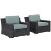 Seating Crosley | Crosley Beaufort 2Pc Outdoor Wicker Chair Set Home Seating