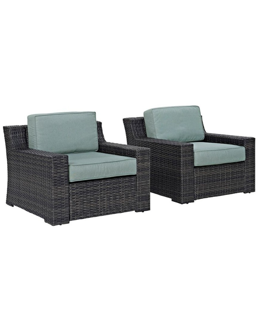 Seating Crosley | Crosley Beaufort 2Pc Outdoor Wicker Chair Set Home Seating