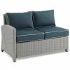 Seating Crosley | Crosley Bradenton Outdoor Wicker Sectional Left Side Loveseat Home Seating