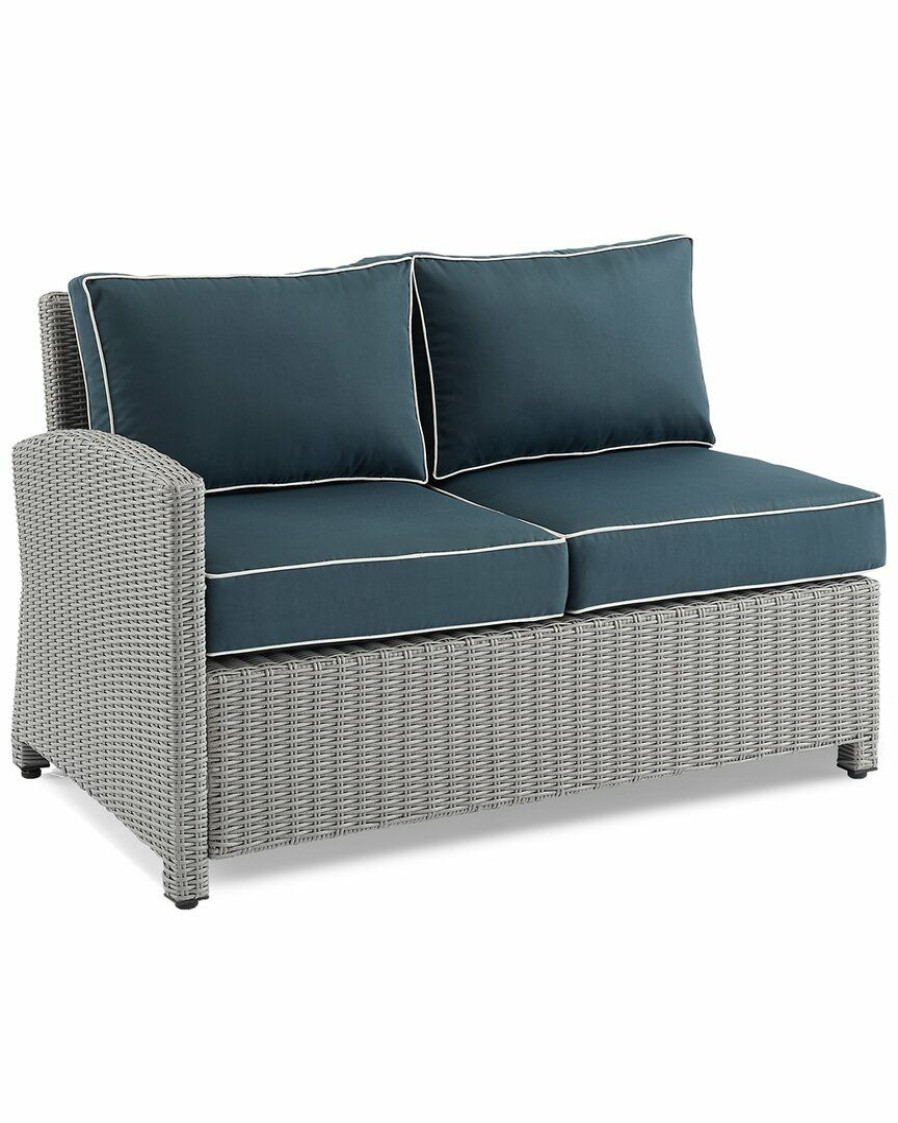 Seating Crosley | Crosley Bradenton Outdoor Wicker Sectional Left Side Loveseat Home Seating