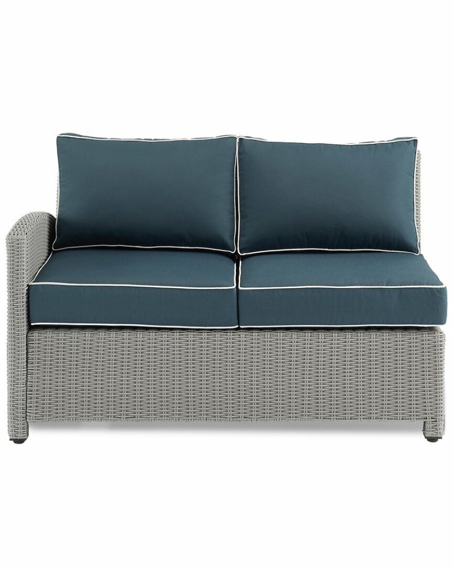 Seating Crosley | Crosley Bradenton Outdoor Wicker Sectional Left Side Loveseat Home Seating