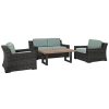 Seating Crosley | Crosley Beaufort 4Pc Outdoor Wicker Conversation Set Home Seating