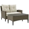 Seating Crosley | Crosley Rockport Outdoor Wicker 2Pc Conversation Set Home Seating