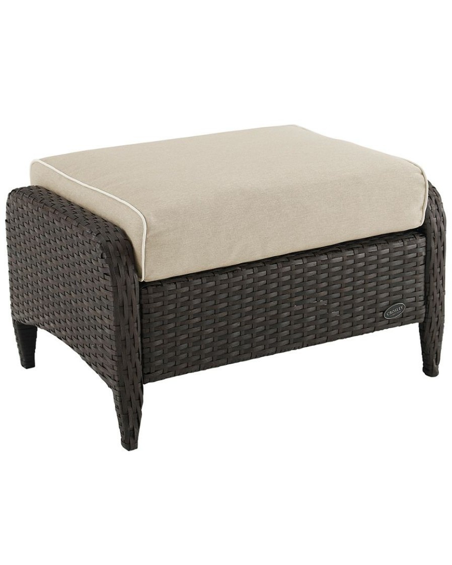 Seating Crosley | Crosley Kiawah Outdoor Wicker Ottoman Home Seating