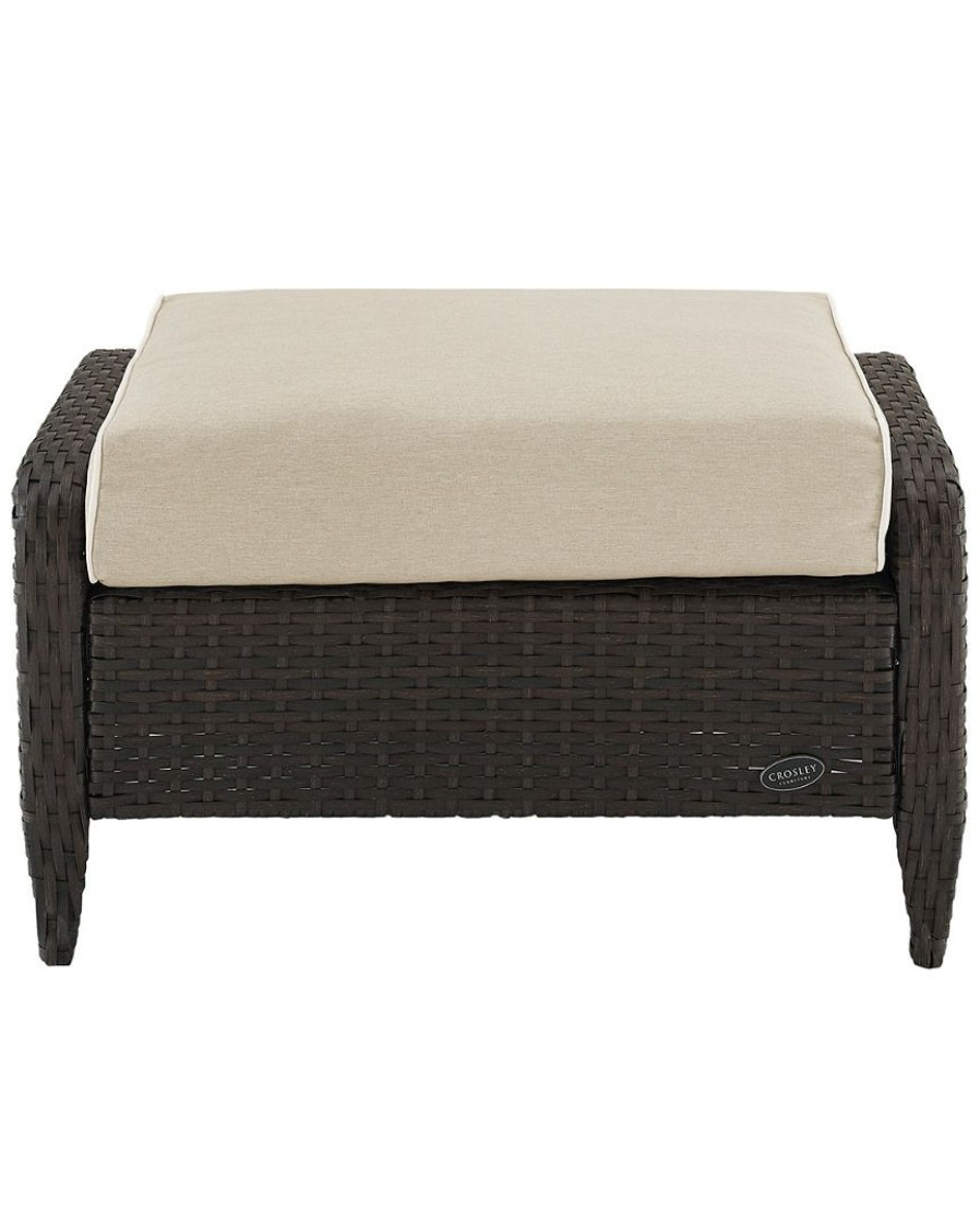 Seating Crosley | Crosley Kiawah Outdoor Wicker Ottoman Home Seating