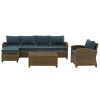 Seating Crosley | Crosley Bradenton 5Pc Outdoor Wicker Sectional Set Home Seating