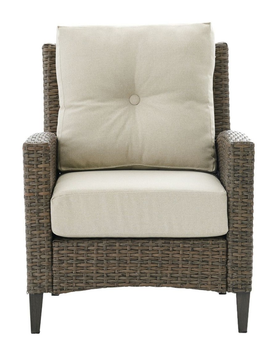 Seating Crosley | Crosley Rockport Outdoor Wicker High Back Arm Chair Home Seating