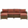 Seating Crosley | Crosley Bradenton 4Pc Outdoor Wicker Sectional Set Home Seating