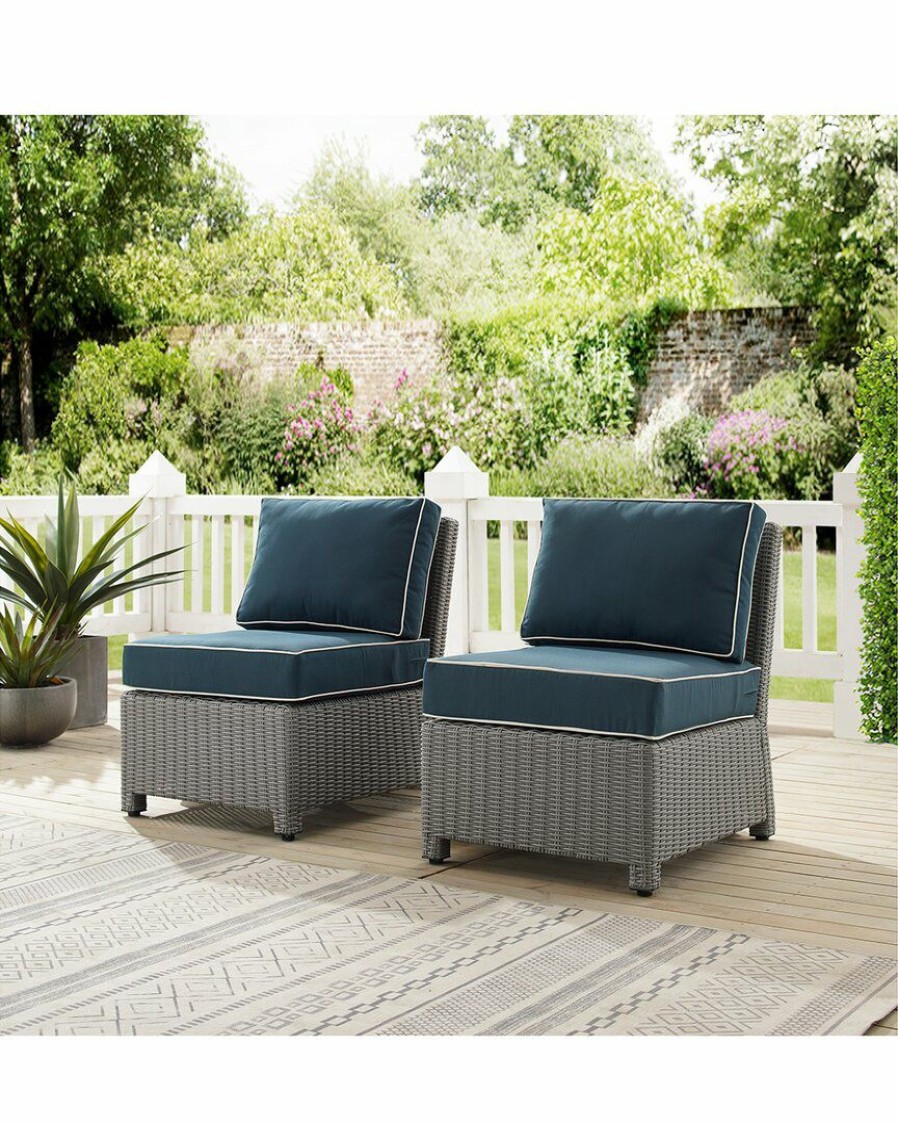 Seating Crosley | Crosley Furniture Bradenton 2Pc Outdoor Wicker Chair Set Home Seating