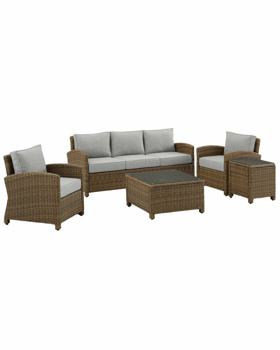 Seating Crosley | Crosley Bradenton 5Pc Outdoor Wicker Sofa Set Home Seating