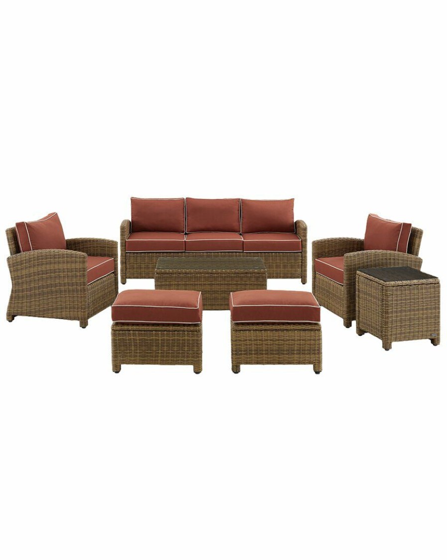 Seating Crosley | Crosley Bradenton 7Pc Outdoor Wicker Sofa Set Home Seating