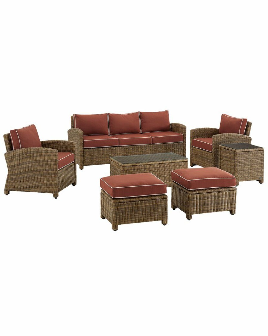 Seating Crosley | Crosley Bradenton 7Pc Outdoor Wicker Sofa Set Home Seating