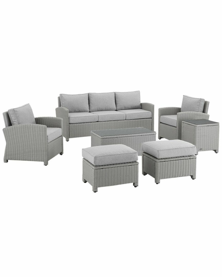 Seating Crosley | Crosley Bradenton 7Pc Outdoor Wicker Sofa Set Home Seating