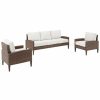 Seating Crosley | Crosley Capella Outdoor Wicker 3Pc Sofa Set Home Seating