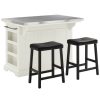 Sideboards & Credenzas Crosley | Crosley Julia Island W/Uph Saddle Stools Home Sideboards & Credenzas