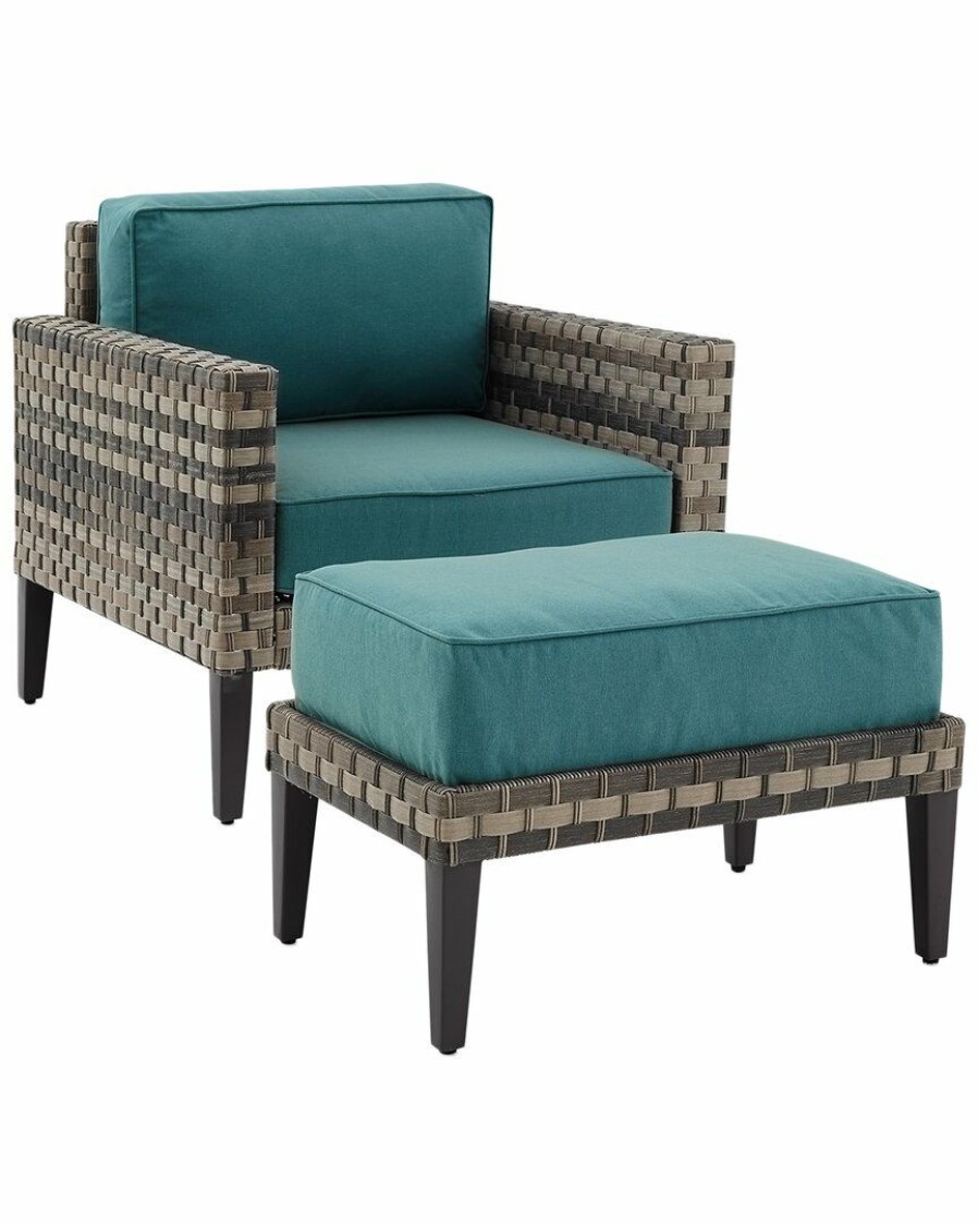 Seating Crosley | Crosley Furniture Prescott 2Pc Outdoor Wicker Armchair Set Home Seating