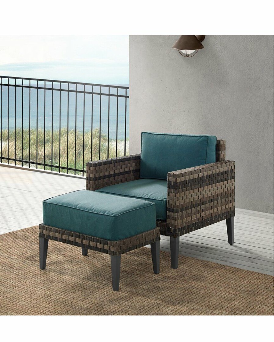 Seating Crosley | Crosley Furniture Prescott 2Pc Outdoor Wicker Armchair Set Home Seating