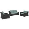 Seating Crosley | Crosley Beaufort 3Pc Outdoor Wicker Conversation Set Home Seating