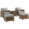 Seating Crosley | Crosley Bradenton 5Pc Outdoor Wicker Chair Set Home Seating