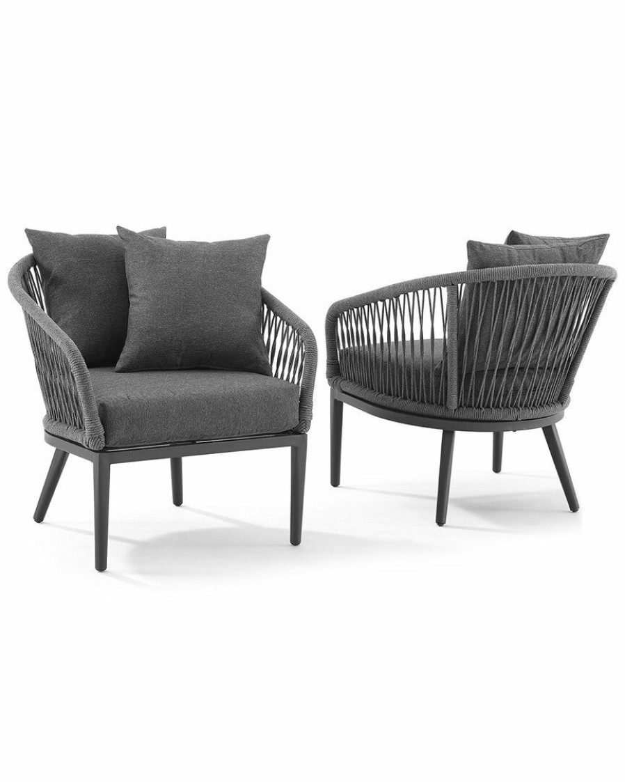 Seating Crosley | Crosley Dover 2Pc Indoor/Outdoor Rope Armchair Set Home Seating